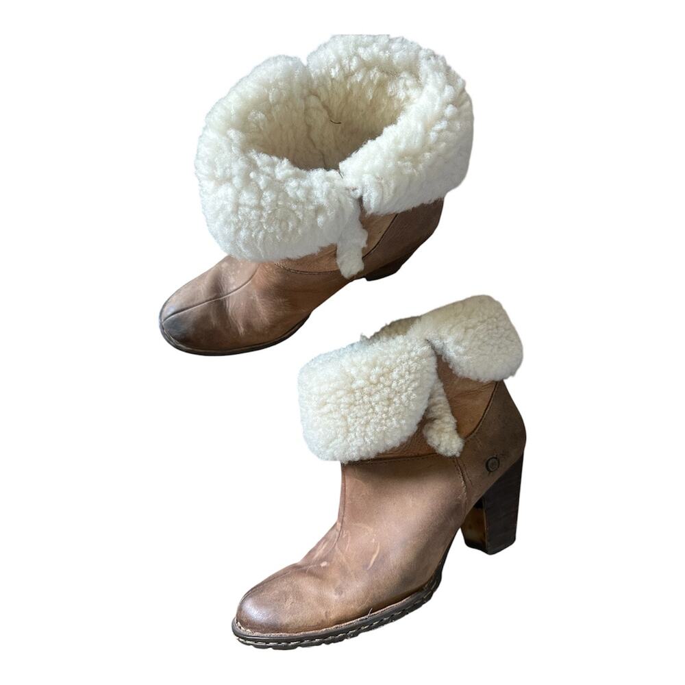 Børn Leather shearling heeled bootie born 8 39 women shoe fall winter warm boot